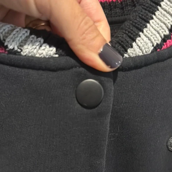 Black and Cream Varsity Jacket with Gold Lettering - Picture 4 of 8